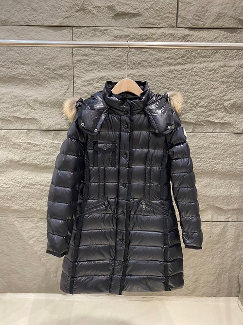 Hermes Ladies Long Hooded Fox Fur Down Jacket