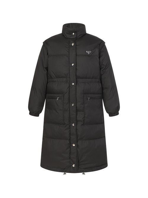 Prada Removable Sleeve Long Hooded Down Jacket