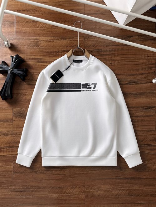 Armani Unisex Air Layer Pullover Sweatshirt with Logo