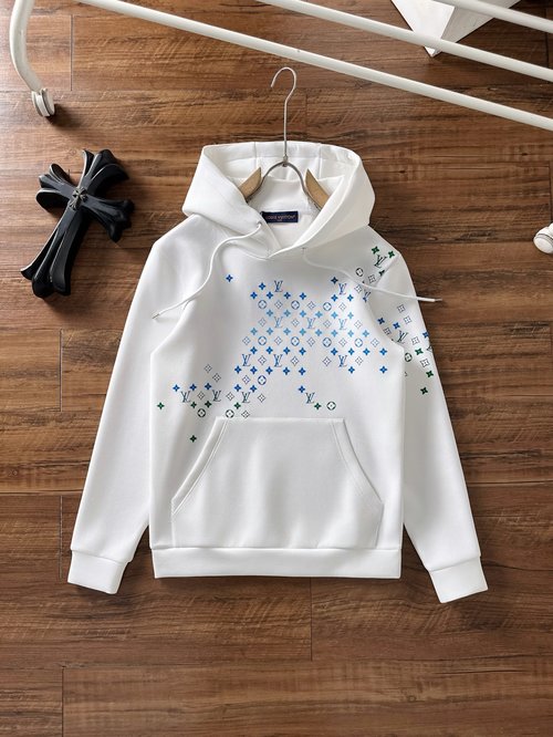 Louis Vuitton Fashionable Unisex Cotton Hoodie with Logo