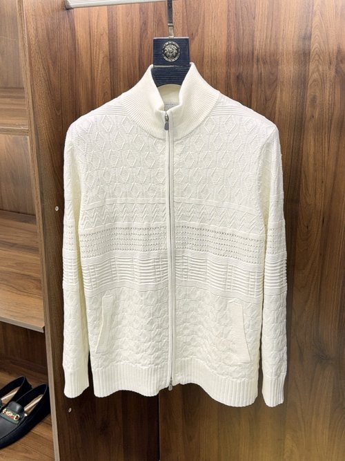 Chanel Cotton Linen Knit Coat with Double Zippers