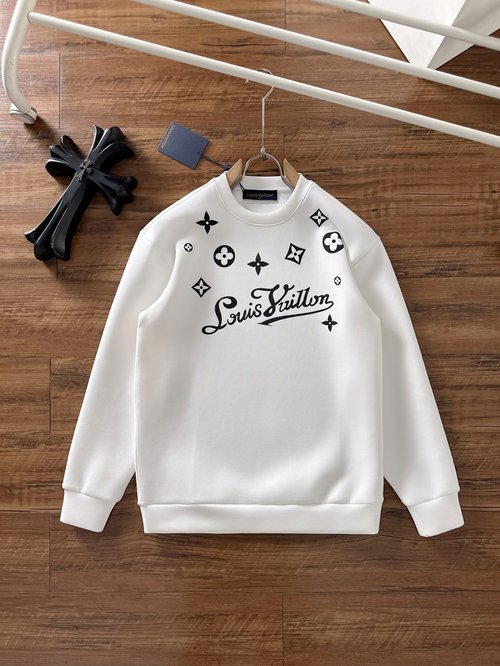 Louis Vuitton Letter Logo Pullover Space Cotton Sweatshirt