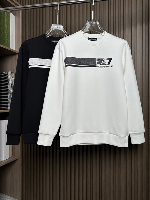 Armani Air Layer Cotton Sweatshirt with Iconic Embroidery