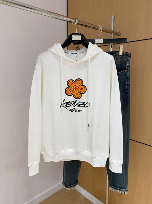 Kenzo Premium Crafted Pullover Hoodie with Embroidery