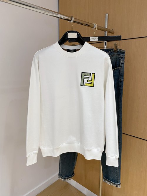 Fendi Premium Crafted Round Neck Sweatshirt with Embroidery