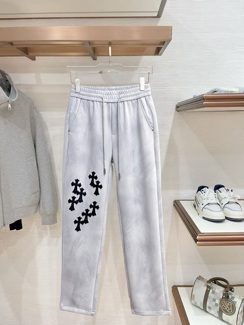 Chrome Hearts New Casual Pants with Classic Logo, High Comfort