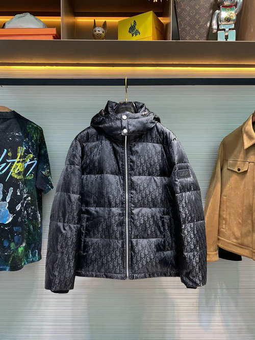 Dior Premium 90% Down Jacket with Logo and Color Block