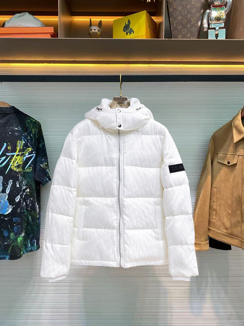 Dior Premium 90% Down Jacket with Logo and Color Block