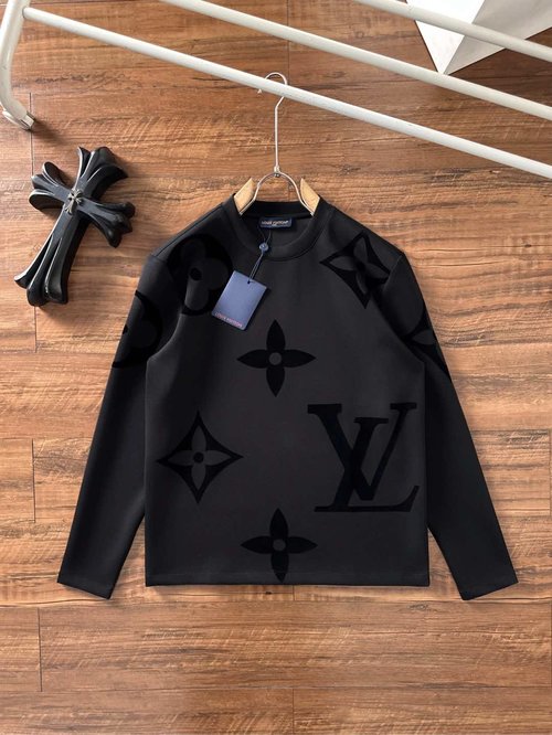 Louis Vuitton Unisex Air-layer Round Neck Pullover Sweatshirt