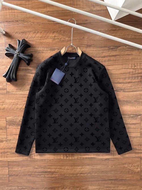 Louis Vuitton Air Layer Round Neck Pullover Sweatshirt with Brand Logo