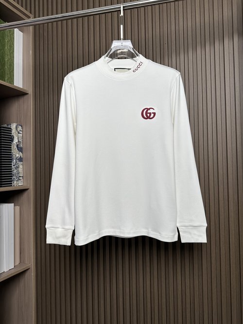 Gucci White Embroidered Round Neck T-Shirt