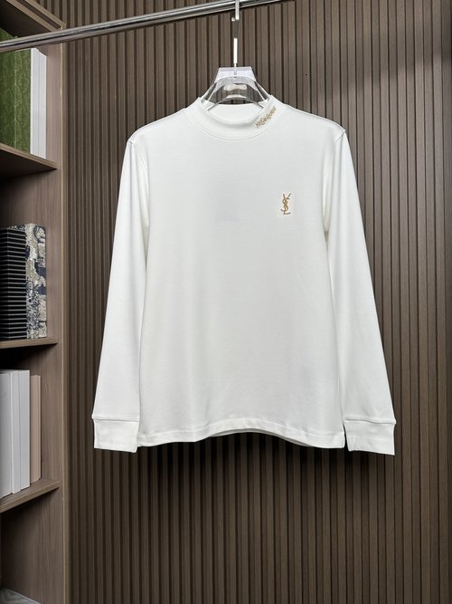 Louis Vuitton White Round Neck Embroidered Long Sleeve T-Shirt