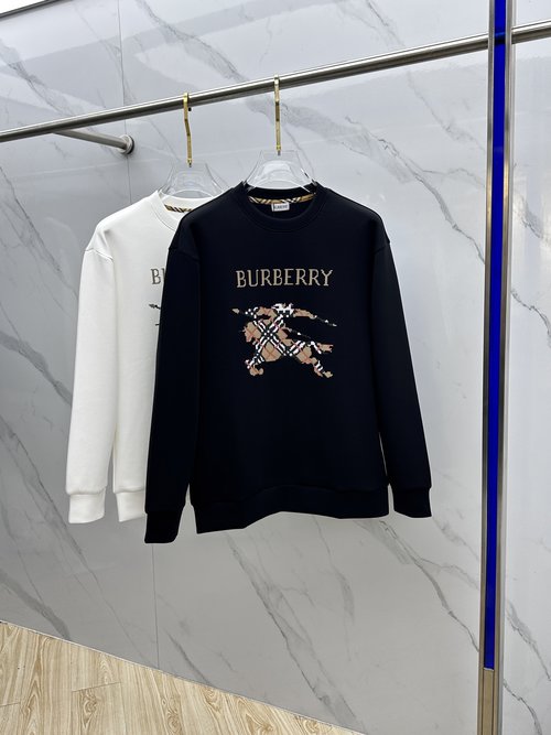 Burberry Embroidered Round Neck Pullover Sweatshirt