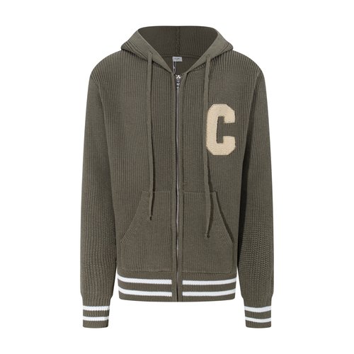 Celine Cashmere Embroidered Zip Hoodie Sweater