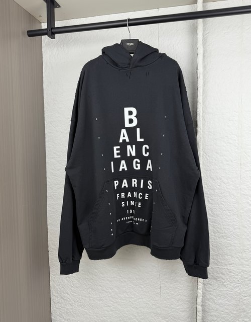 Balenciaga Paris Letter Print Hoodie