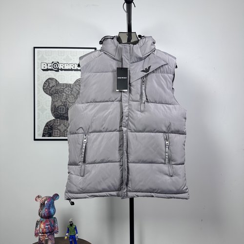 Armani High-density Nylon Zip Sleeveless Jacket