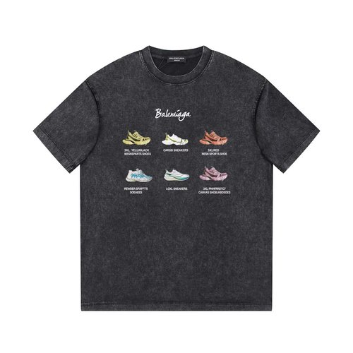 Balenciaga Cotton Letter Print Short Sleeve T-shirt