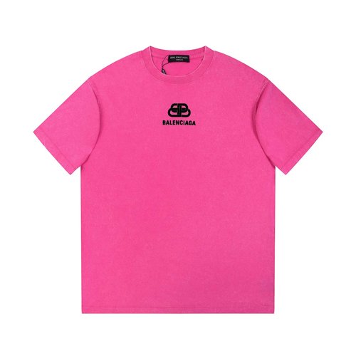 Balenciaga Letter Printed Short Sleeve with Vintage Wash