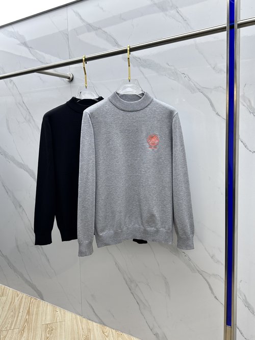 Hermes Warm Knitted Wool Sweater for Everyday Wear