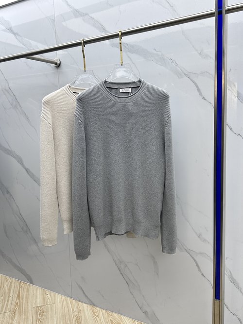 Chanel Cotton Linen Knit Pullover with Rolled Collar
