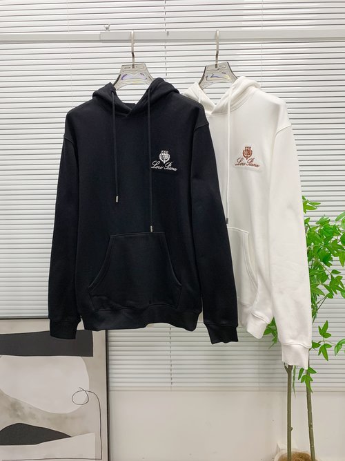 Loro Piana Premium Fleece Hoodie with Embroidered Design