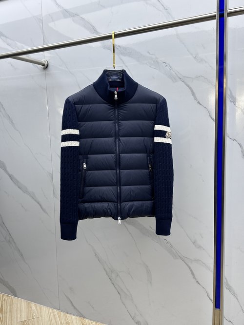 Moncler High-Quality Collared Down Jacket with Knit Splicing
