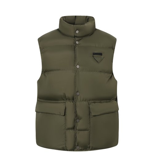 Prada Triangle Logo Patch Nylon Down Vest
