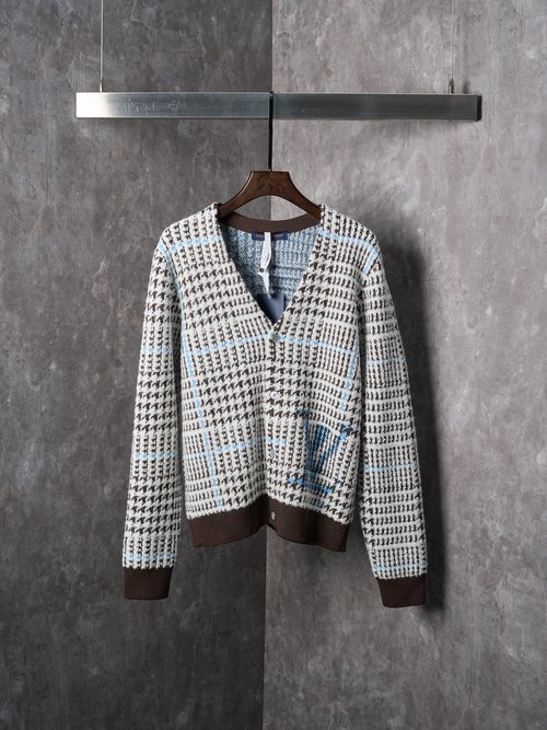 Louis Vuitton V-Neck Wool Blend Sweater Cardigan