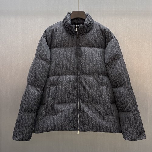 Dior Black Down Jacket with Oblique Print