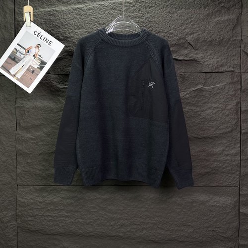 ArcTeryx Spliced Embroidered Logo Knit Sweater