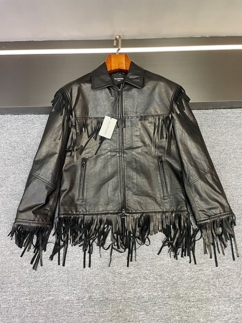Balenciaga Sheepskin Fringe Jacket with Timeless Style