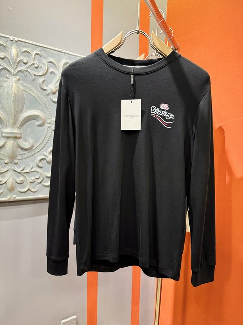 Balenciaga Classic Logo Long-sleeved T-shirt, Soft and Breathable
