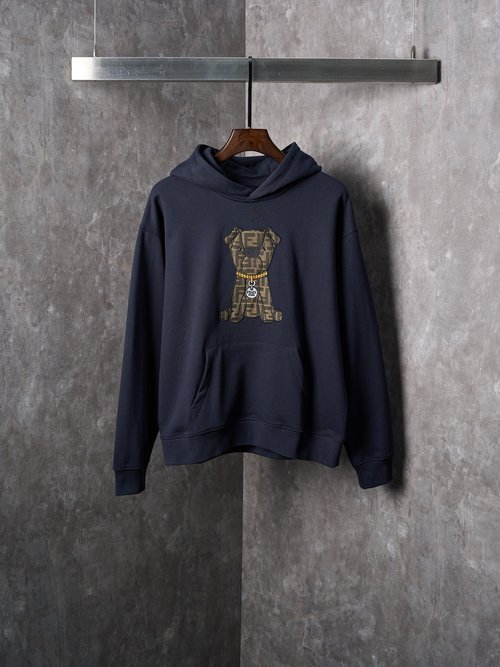 Fendi Hoodie with Triple Embroidery Techniques