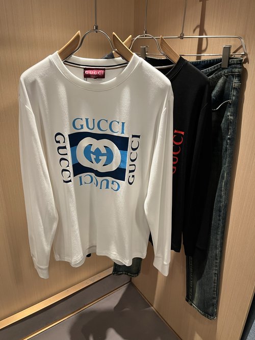 Gucci Casual Loose Cotton Round-Neck Base Layer