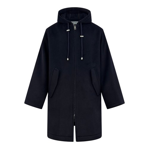 Loewe Heavy-Duty Woolen Hooded Coat with Logo