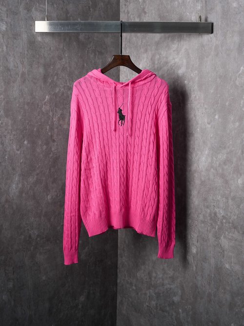 Polo Ralph Lauren Embroidered Pony Hooded Cable-knit Sweater
