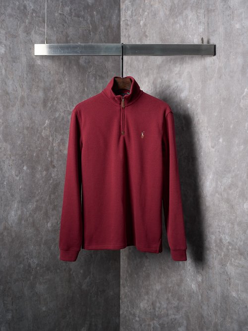 Polo Ralph Lauren Colorful Pony Embroidered Zip Mock-neck Sweatshirt