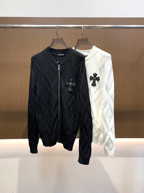 Chrome Hearts Black Checked Wool Jacket with Embroidered Details