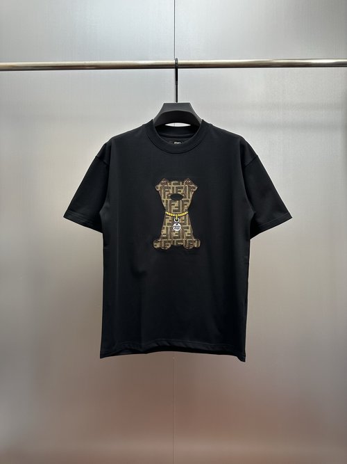 Fendi Cute Dog Embroidered Short Sleeve, Premium Design