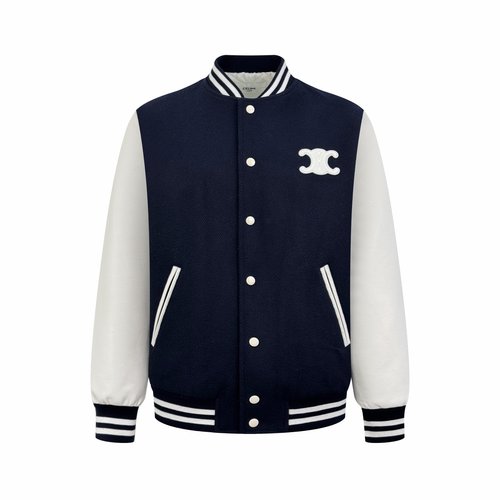 Chanel Midnight Blue Embroidered Badge Baseball Jacket