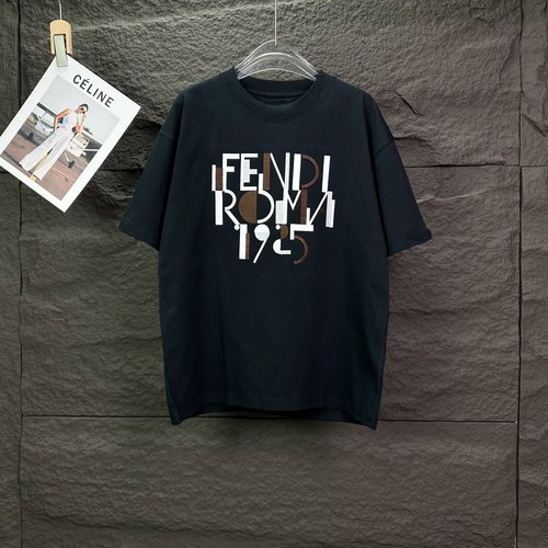 Fendi Embroidered Logo Short Sleeve T-Shirt
