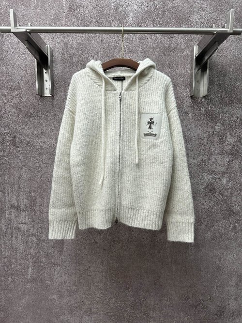 Chrome Hearts Chrome Heart Emblem Knit Hooded Jacket