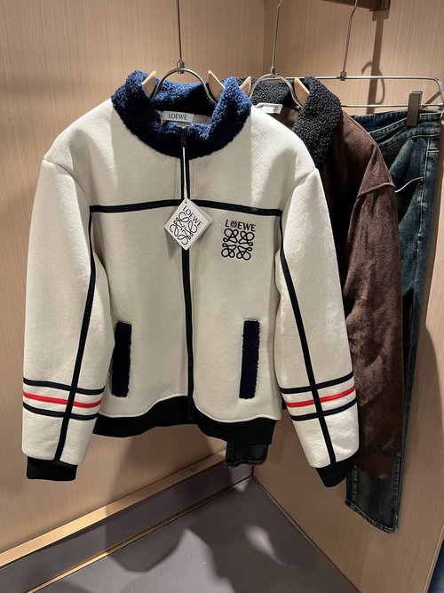 Loewe Luxury Fur-Trimmed Jacket with Brand Logo