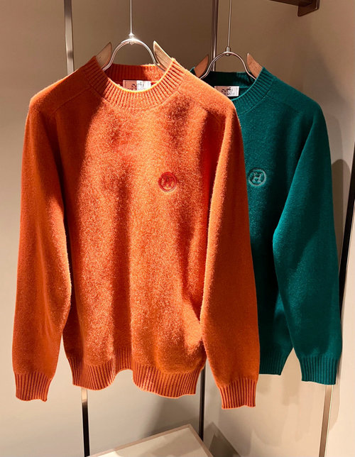Hermes Upgraded Knitted Wool Sweater with H Logo