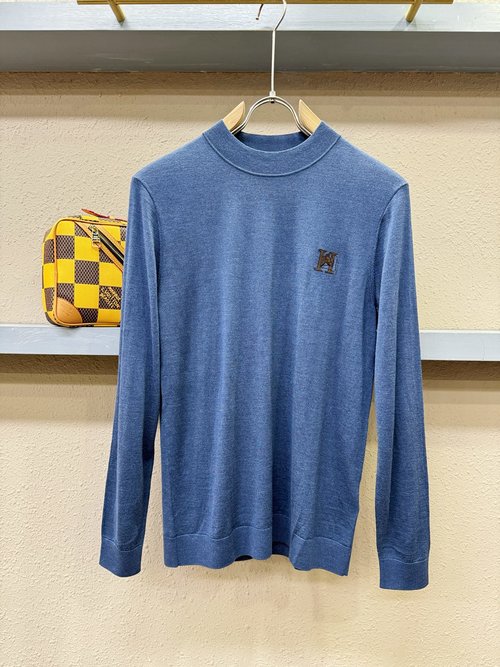 Hermes Soft and Colorful Wool Sweater with Logo Design