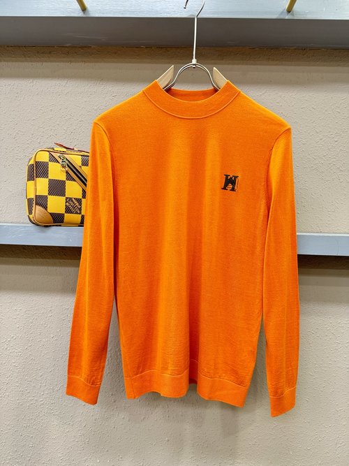 Hermes Soft and Colorful Wool Sweater with Logo Design