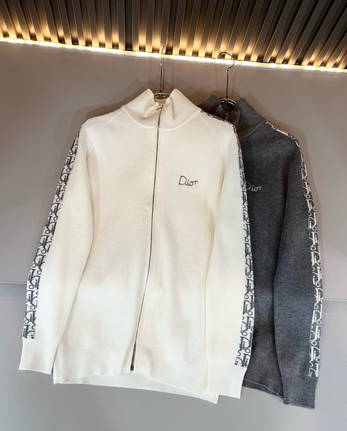 Dior Knit Wool Cardigan with 3D Logo Embroidery