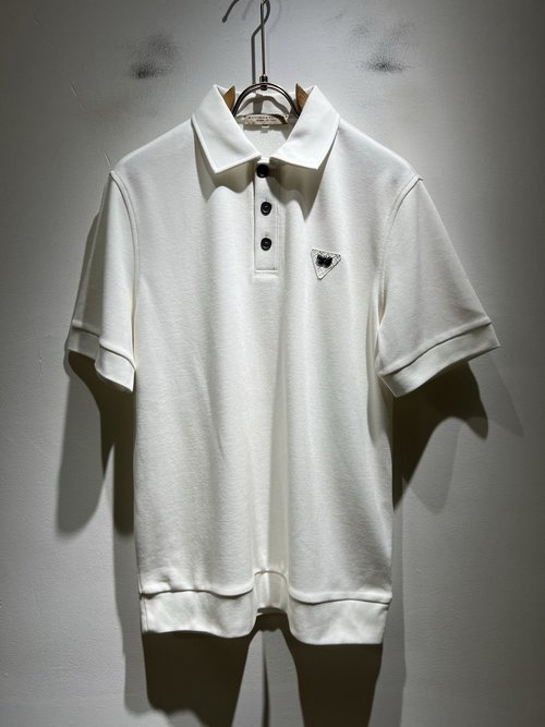 Bottega Veneta Solid Color Premium Quality Polo Shirt with Logo