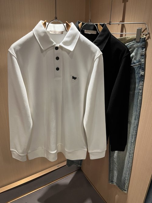 Bottega Veneta High - Quality Solid - Color Polo with Leather Logo