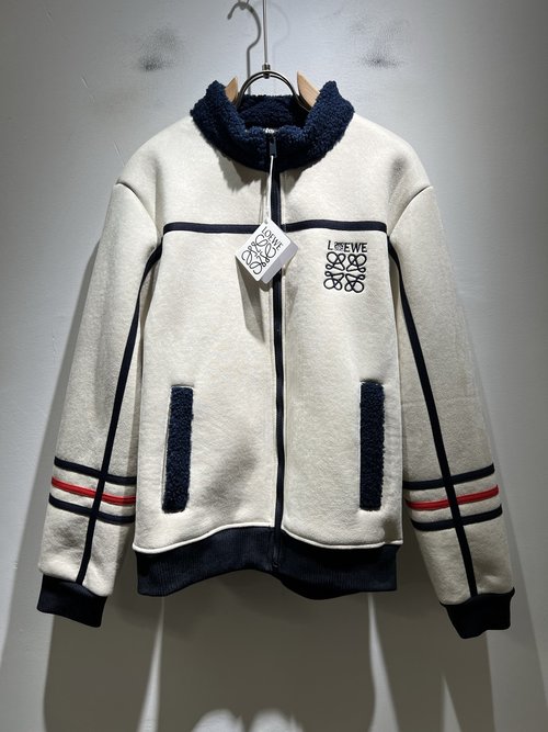 Loewe Fur-Trimmed Jacket with Brand Logo Details